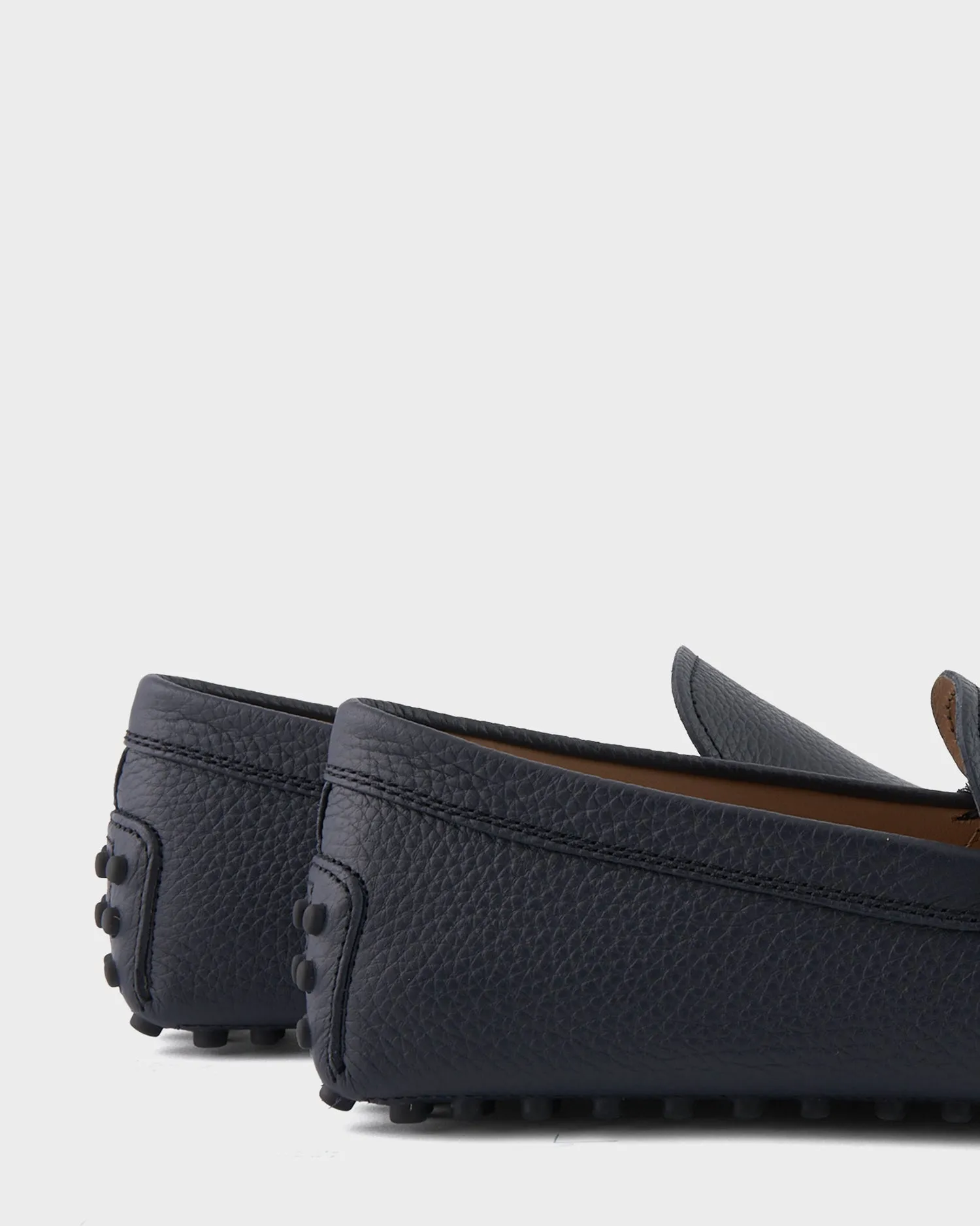 Dark Blue Leather Driving Shoes