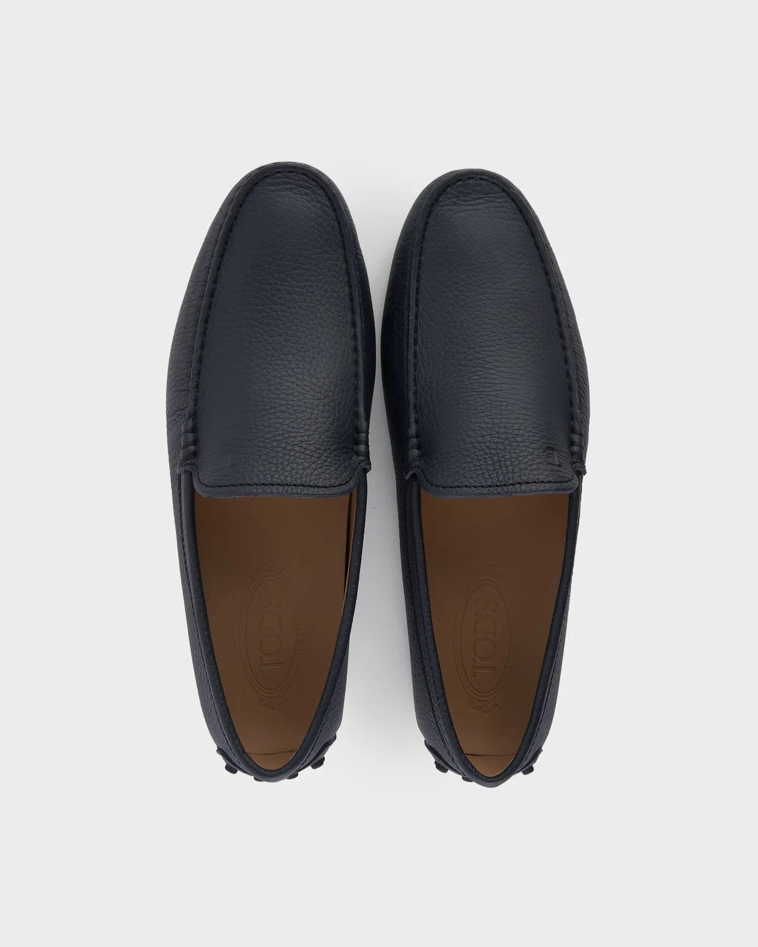 Dark Blue Leather Driving Shoes