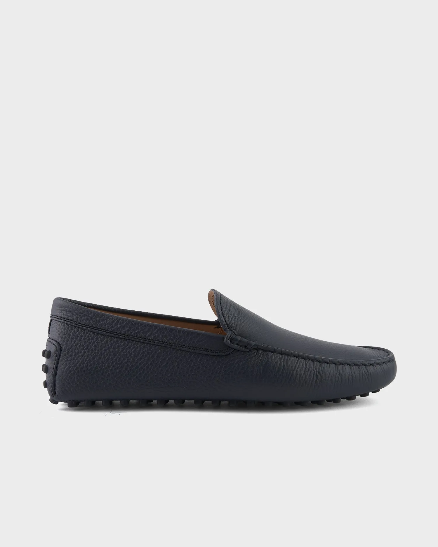 Dark Blue Leather Driving Shoes