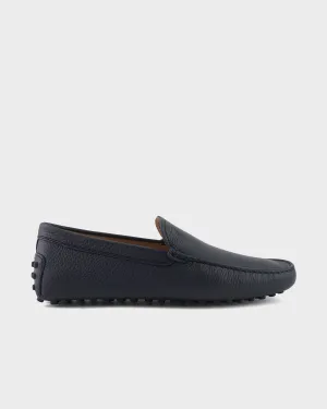 Dark Blue Leather Driving Shoes