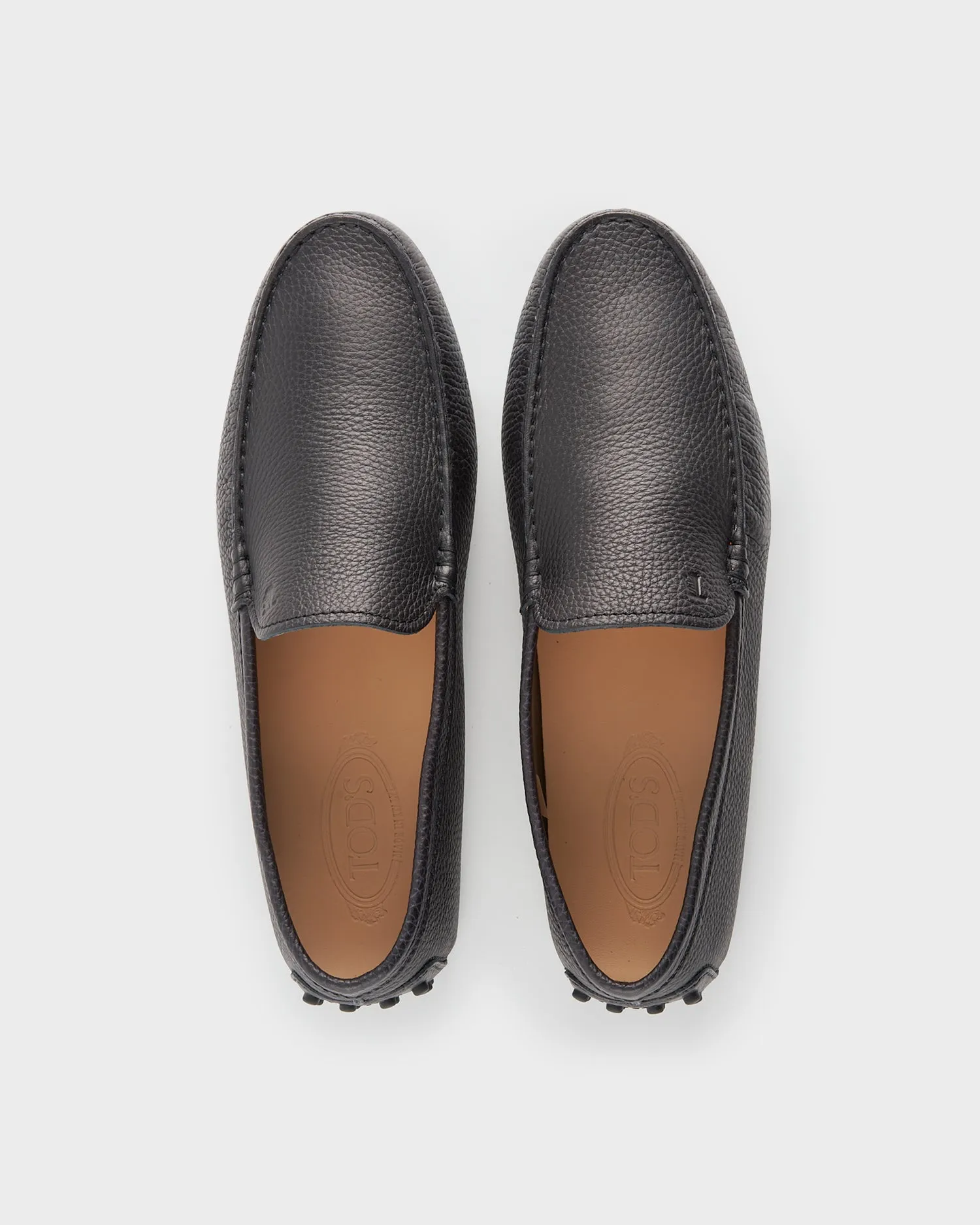 Dark Midnight Blue Leather Gommino Driving Shoes