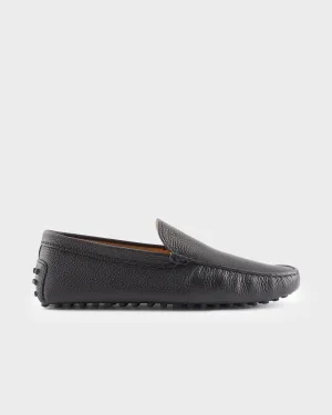 Dark Midnight Blue Leather Gommino Driving Shoes