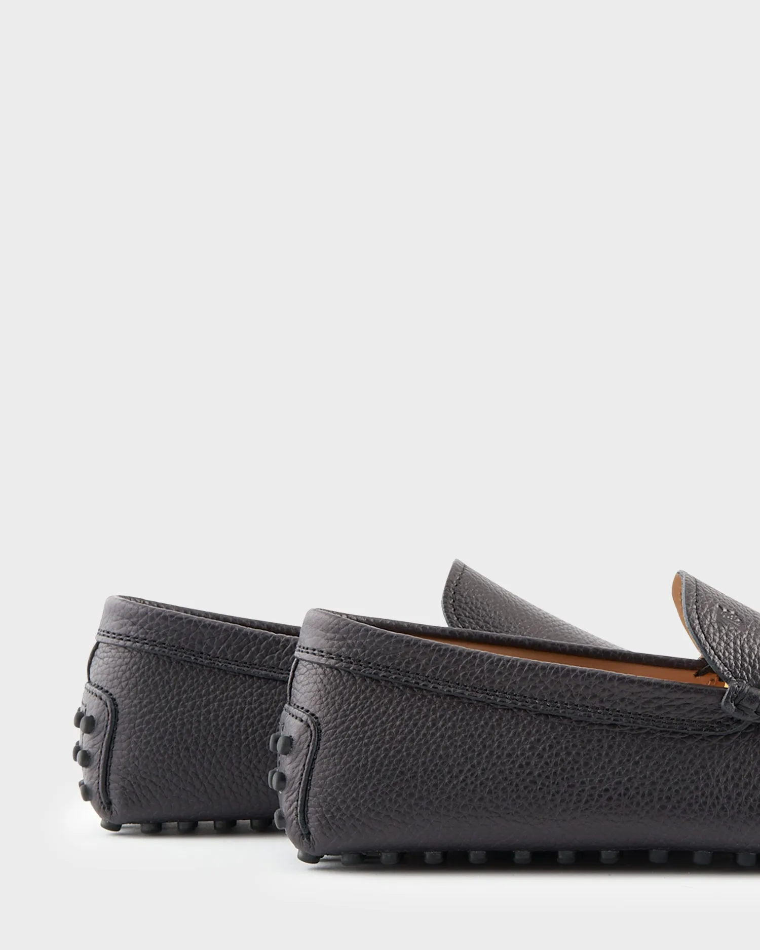 Dark Midnight Blue Leather Gommino Driving Shoes