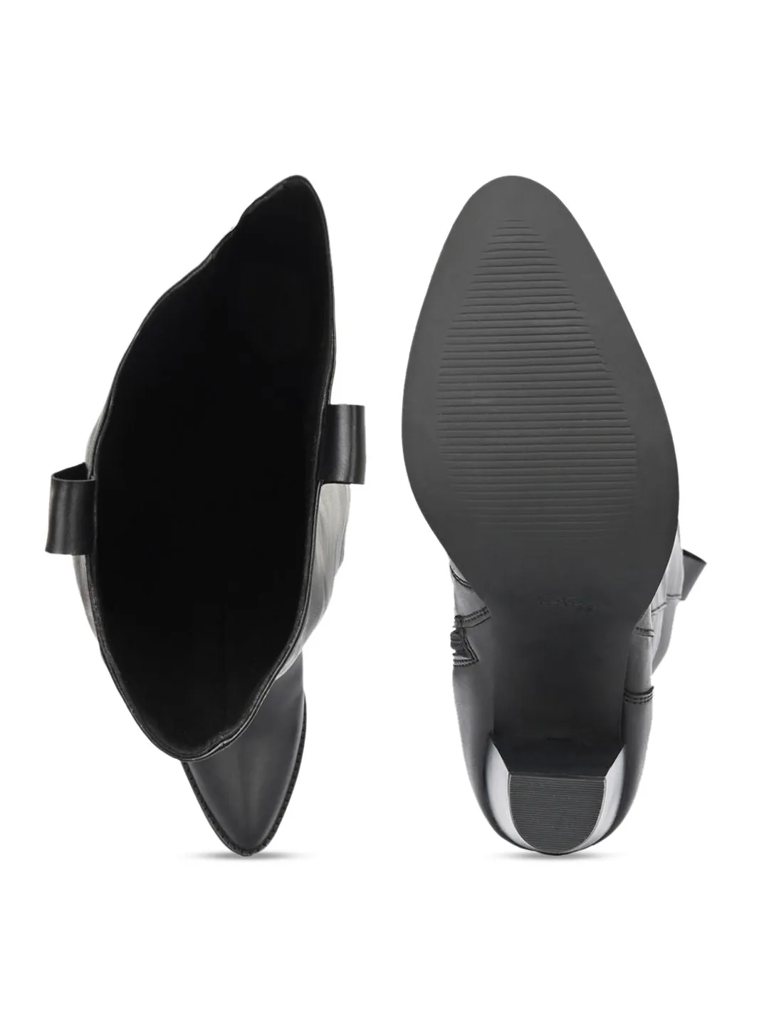Delize Black High-Top Block Heeled Boots