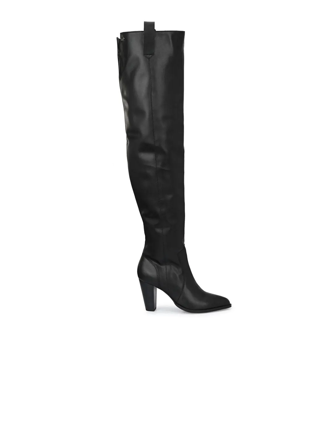 Delize Black High-Top Block Heeled Boots
