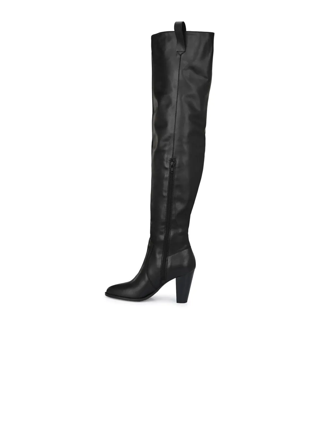 Delize Black High-Top Block Heeled Boots