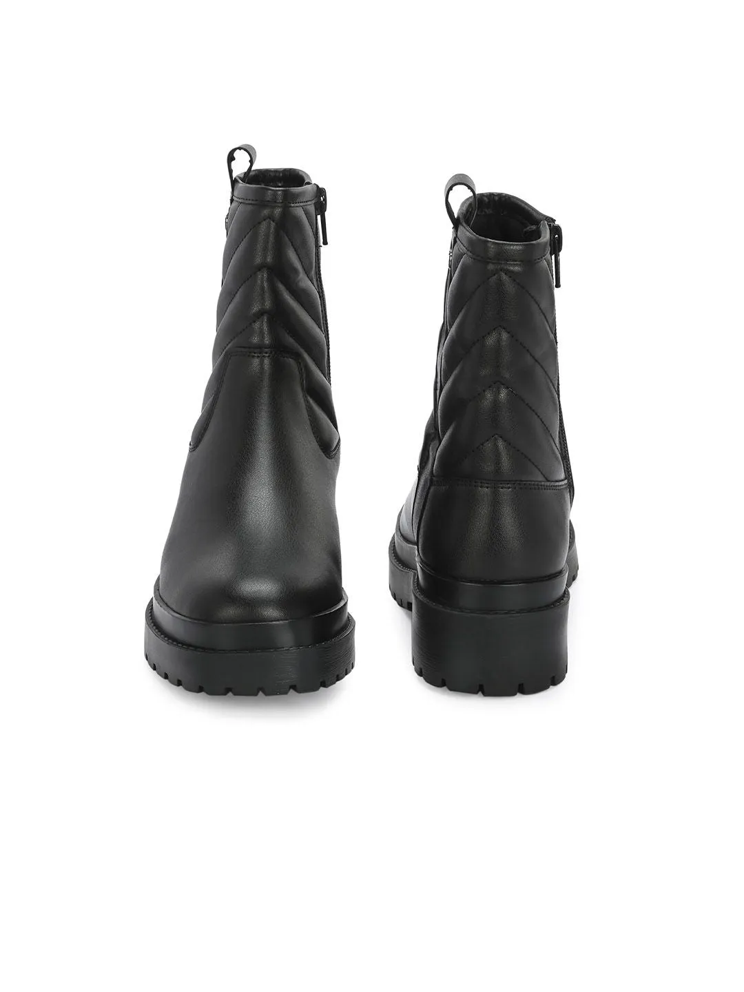 Delize Women Quilted Heeled Mid-Top Regular Boots