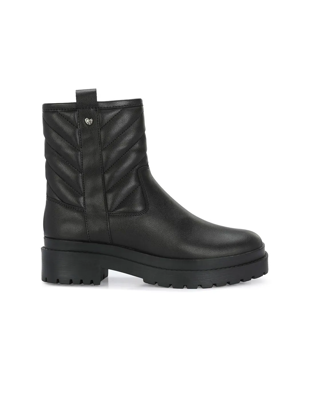 Delize Women Quilted Heeled Mid-Top Regular Boots