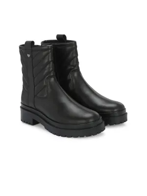 Delize Women Quilted Heeled Mid-Top Regular Boots