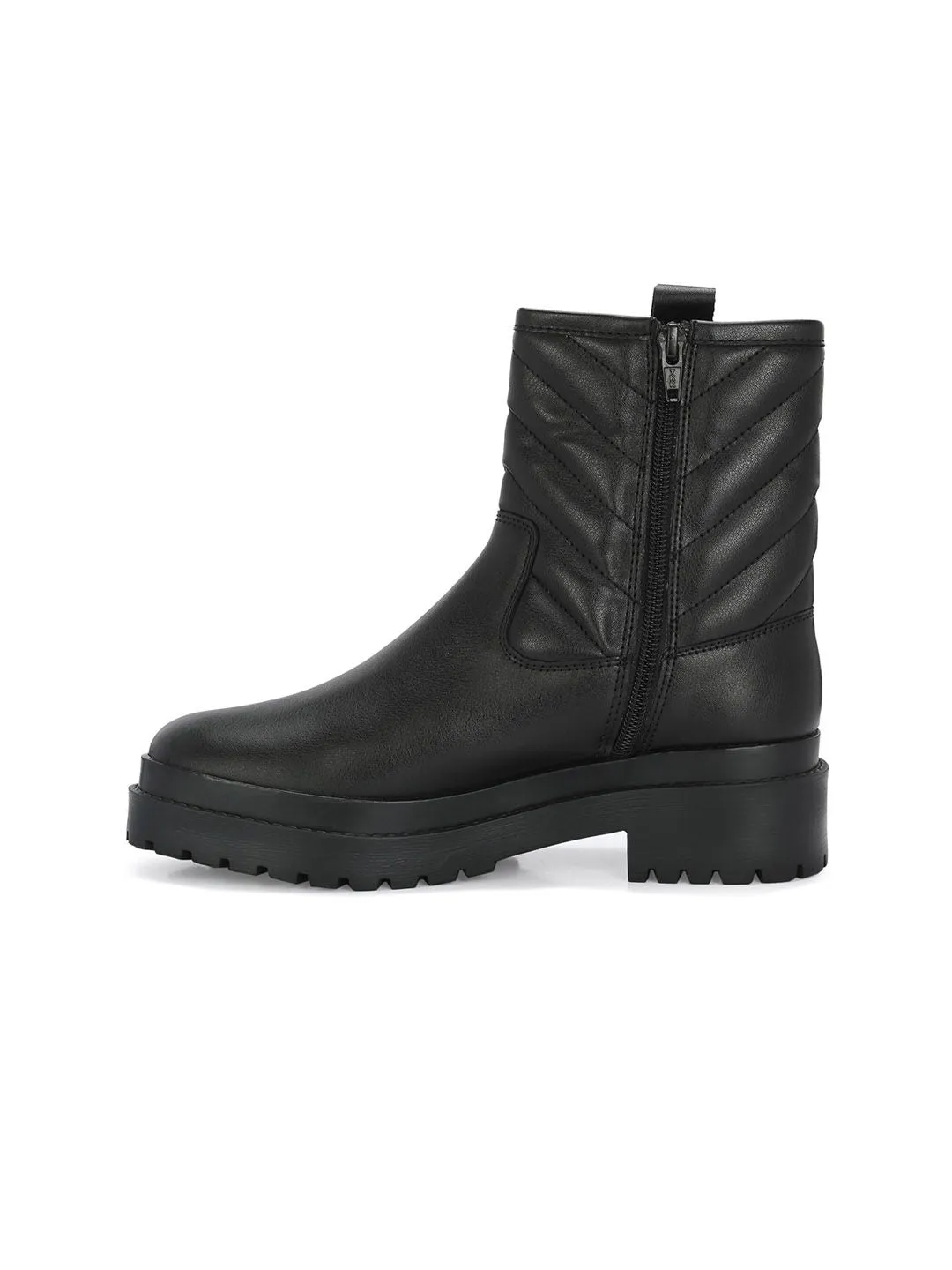 Delize Women Quilted Heeled Mid-Top Regular Boots