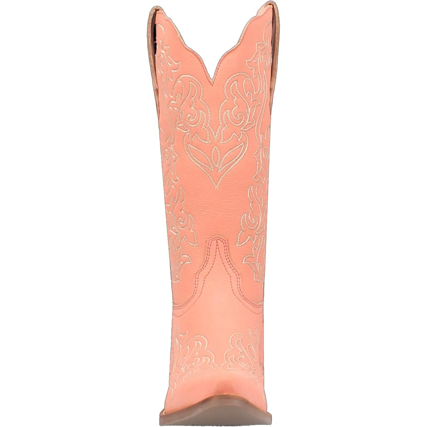 Dingo Womens Flirty N Fun Peach Leather Cowboy Boots