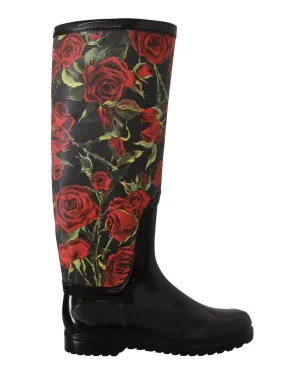 Dolce & Gabbana Rose Print Rain Boots for Women