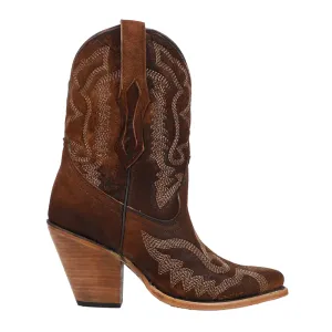 Embroidered Pointed Toe Cowboy Booties