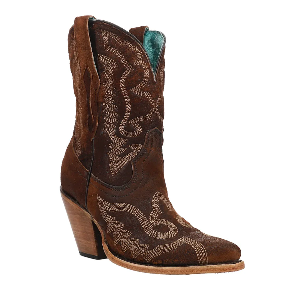 Embroidered Pointed Toe Cowboy Booties