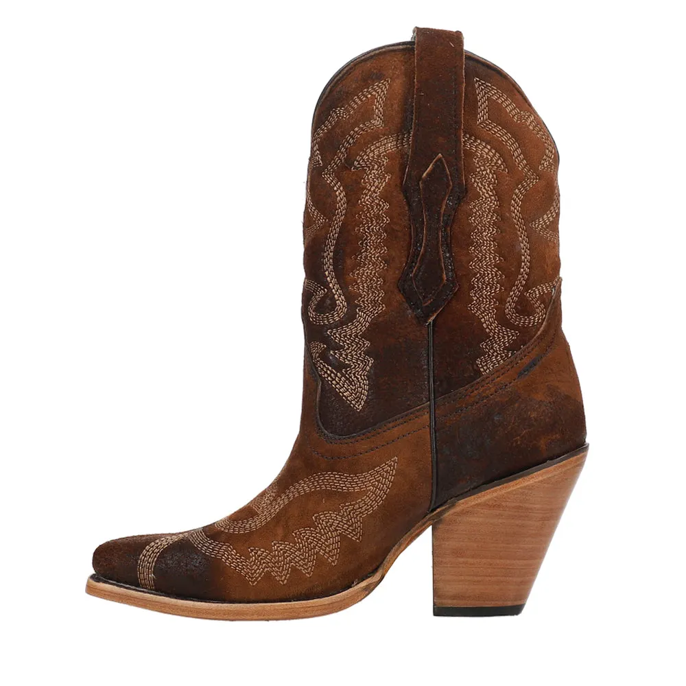 Embroidered Pointed Toe Cowboy Booties