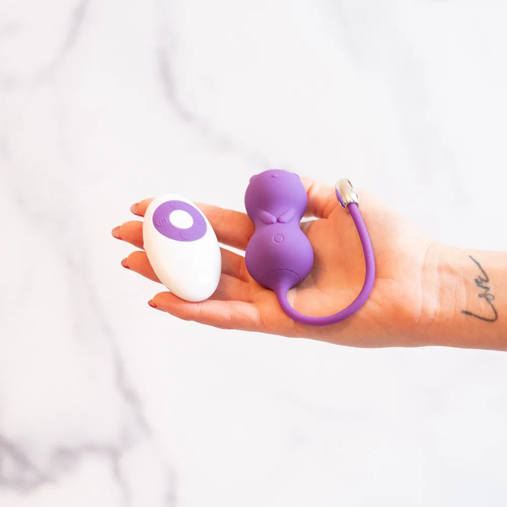 Emojibator Paula Kitty Cat Vibrating Remote Control Kegel Ball
