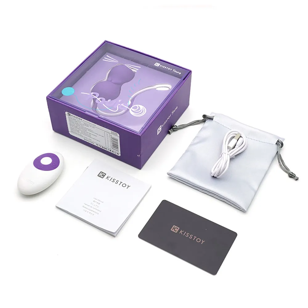 Emojibator Paula Kitty Cat Vibrating Remote Control Kegel Ball