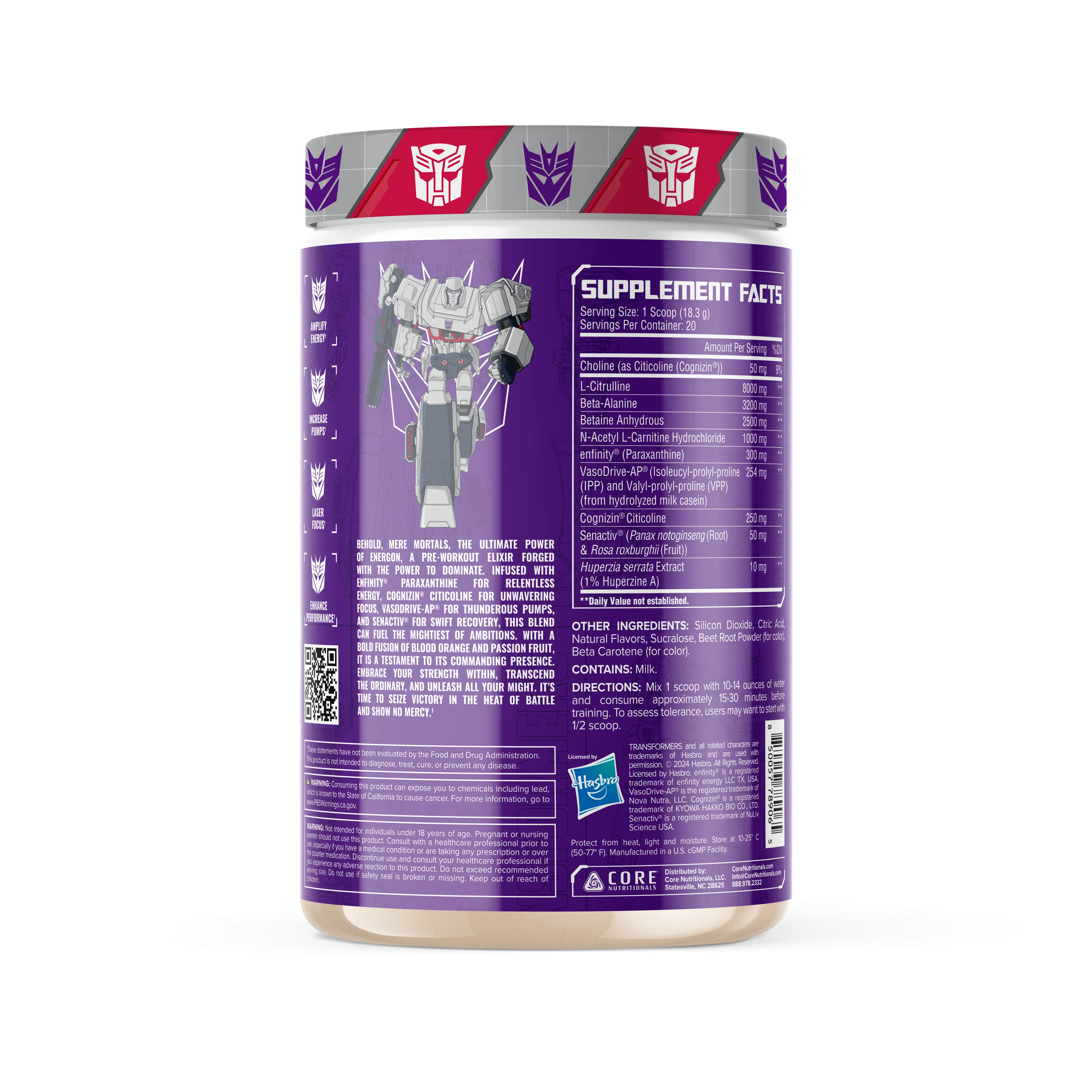 Energon Transformers Pre-Workout