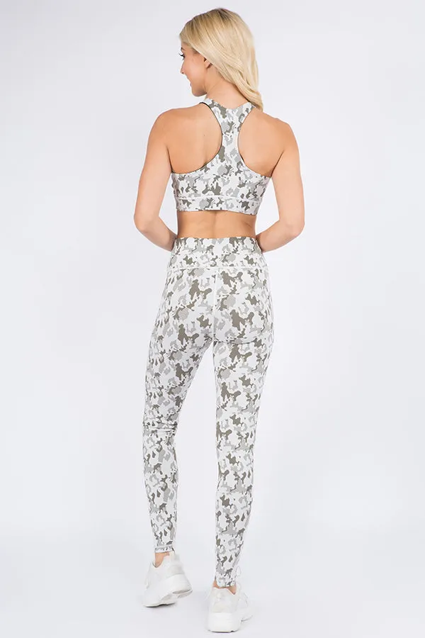 Faded Camo Print Active Set