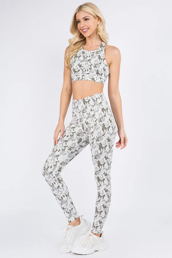 Faded Camo Print Active Set