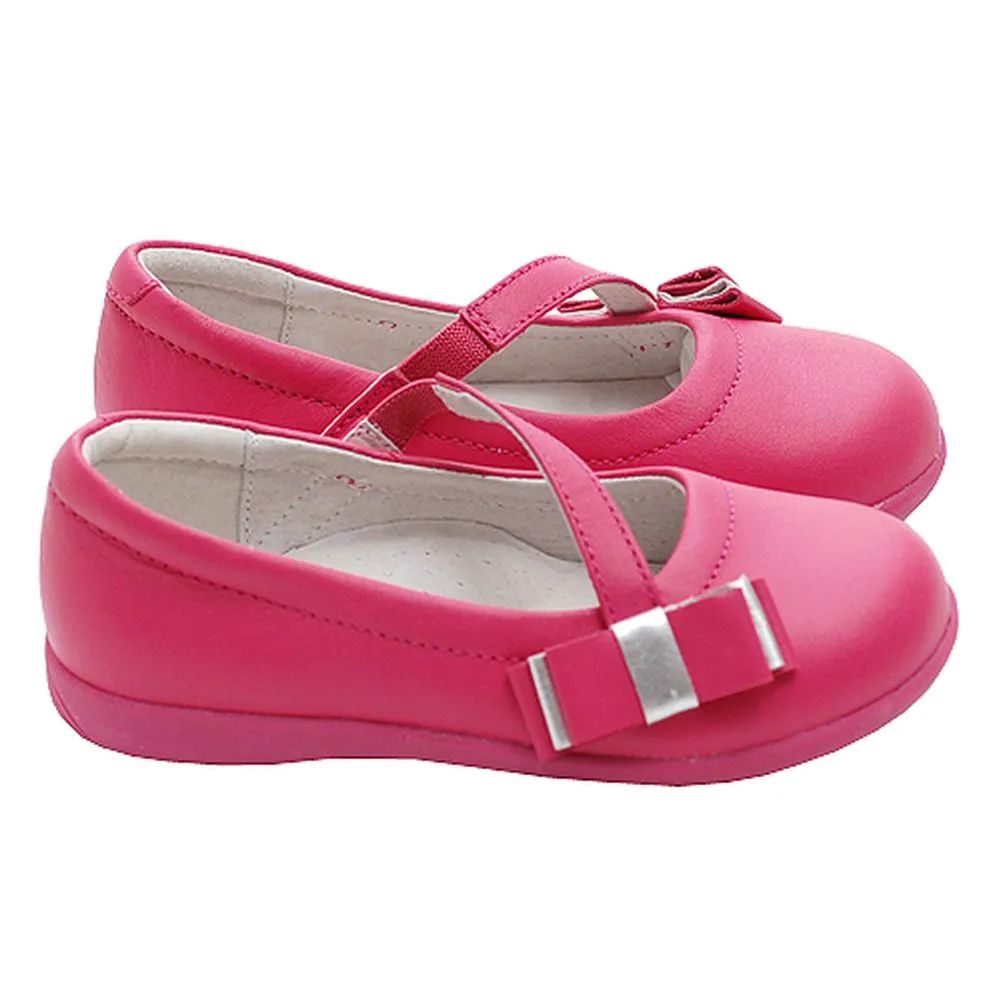 Fuchsia Bow Mary Jane Style Strap Shoes Toddler 5-Little Girls 2