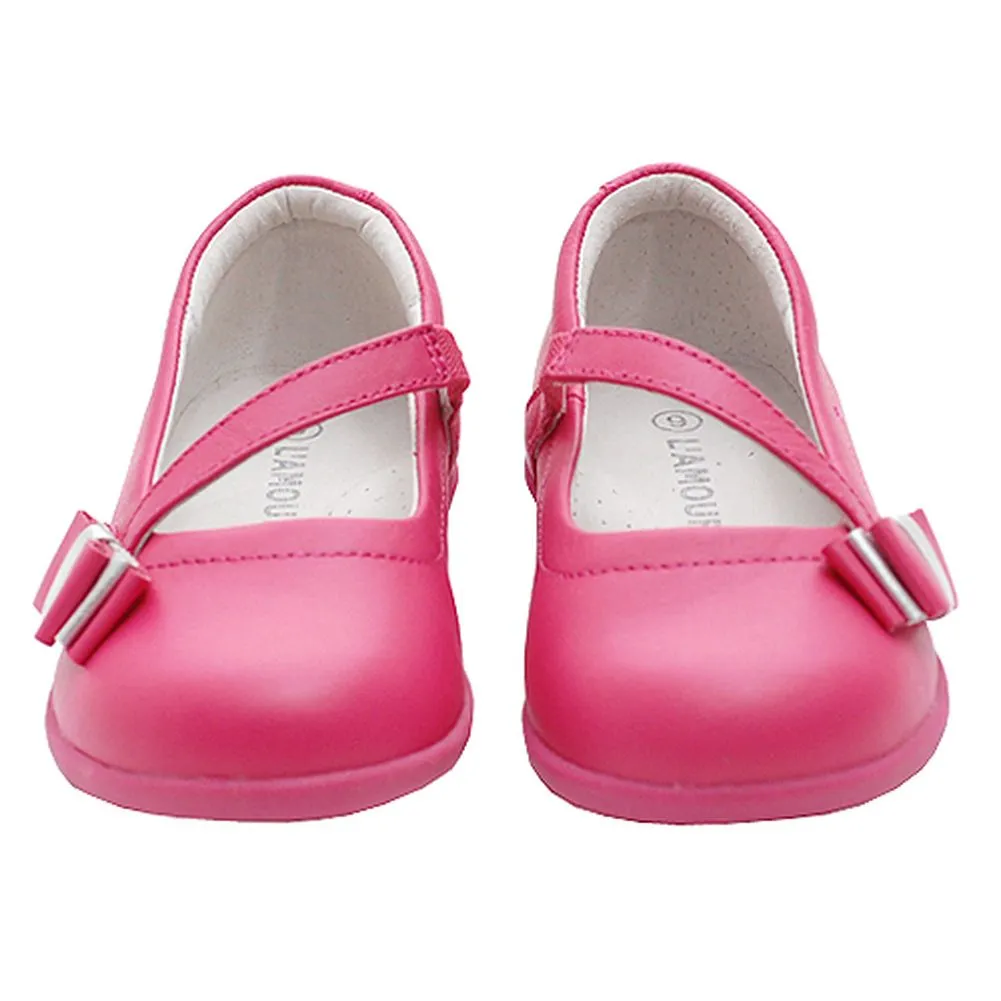Fuchsia Bow Mary Jane Style Strap Shoes Toddler 5-Little Girls 2
