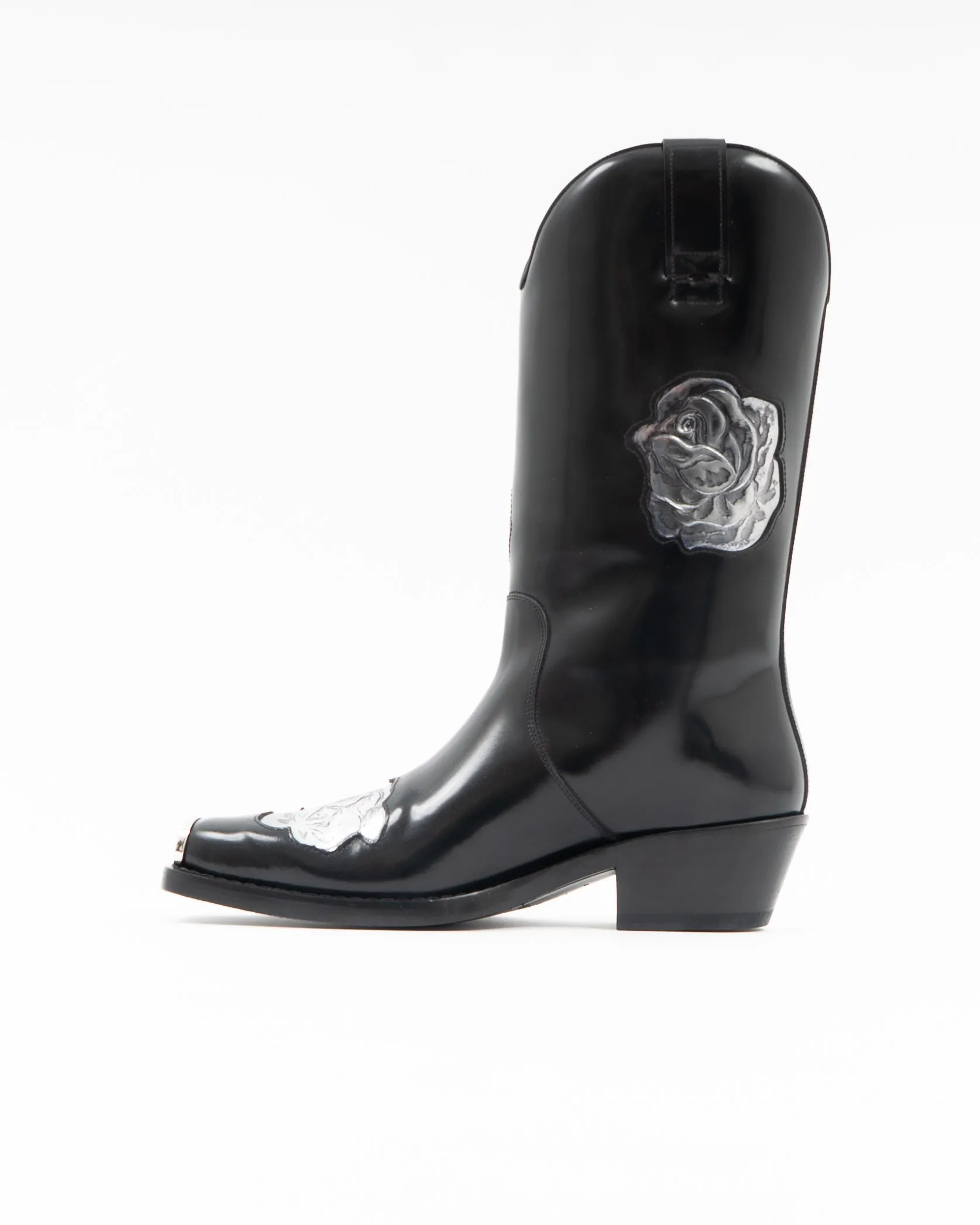 FW17 Rose Metal Applique Cowboy Boots