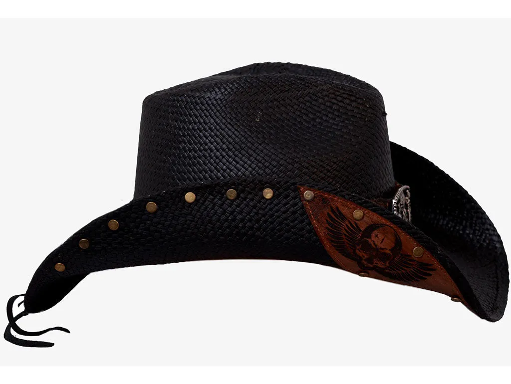 GEARHEAD Black Straw Cowboy Hat by Austin