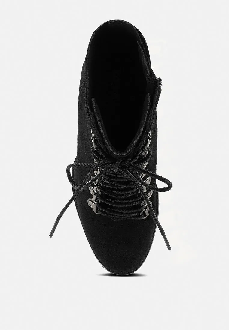 Goose-Feather Antique High Heeled Ankle Boot