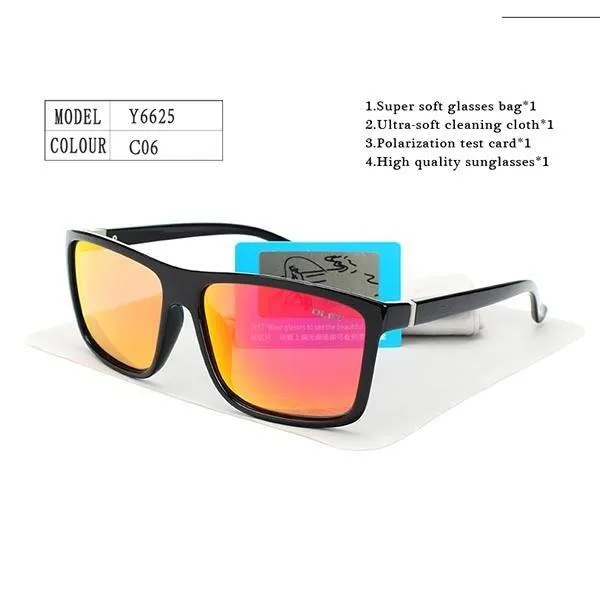 HD Polarized Unisex Sunglasses Accessories with Designer Retro Square Frame