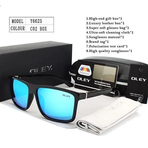 HD Polarized Unisex Sunglasses Accessories with Designer Retro Square Frame