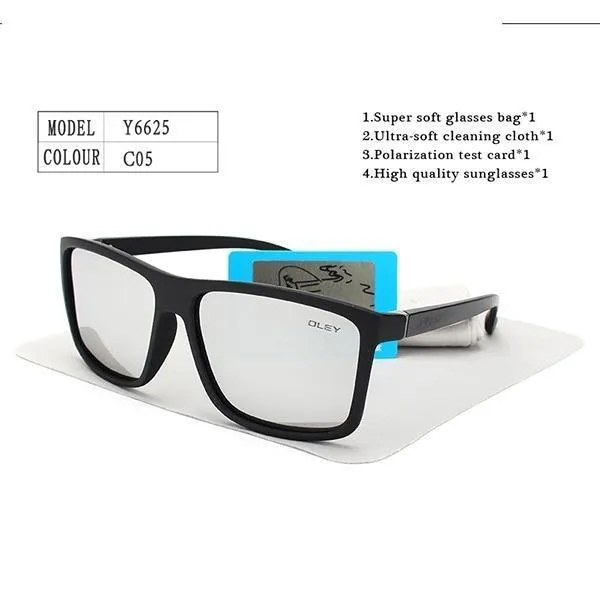 HD Polarized Unisex Sunglasses Accessories with Designer Retro Square Frame