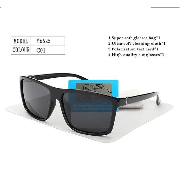 HD Polarized Unisex Sunglasses Accessories with Designer Retro Square Frame