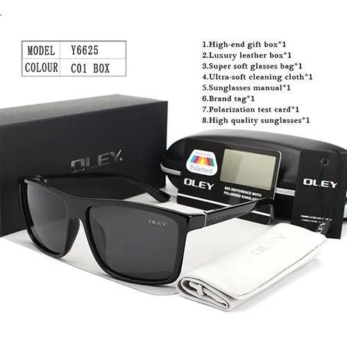 HD Polarized Unisex Sunglasses Accessories with Designer Retro Square Frame
