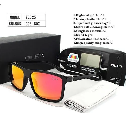 HD Polarized Unisex Sunglasses Accessories with Designer Retro Square Frame