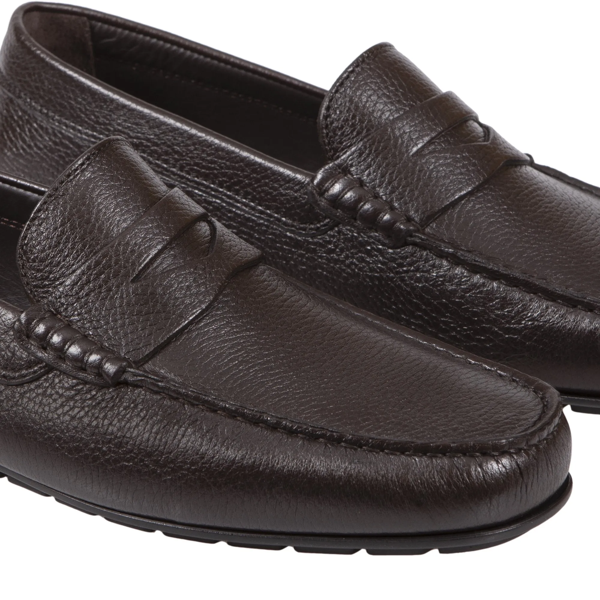 HENRY SARTORIAL Portsea Deerskin Driving Shoes DARK BROWN