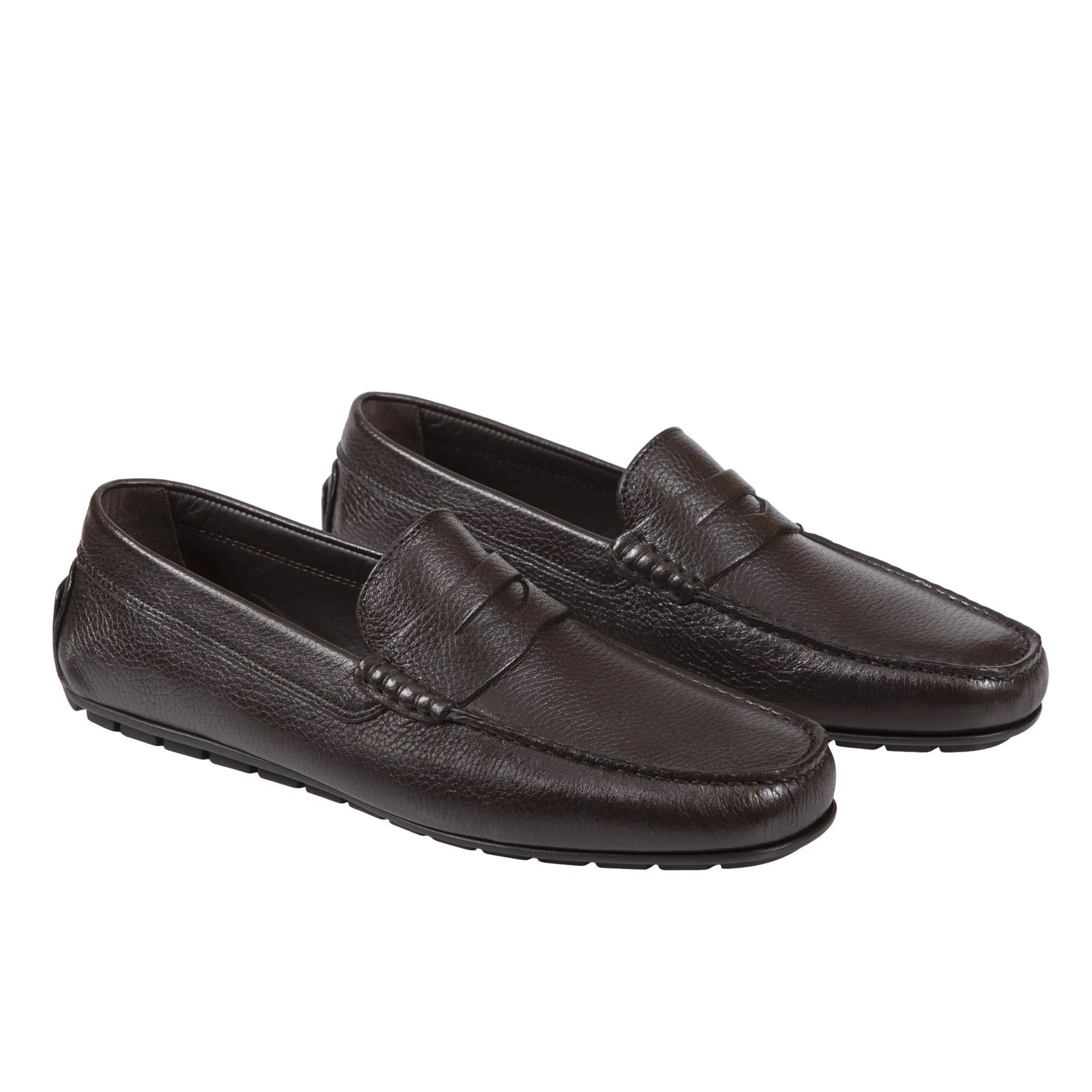 HENRY SARTORIAL Portsea Deerskin Driving Shoes DARK BROWN