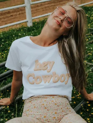 Hey Cowboy Cropped Tee