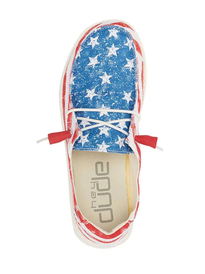 Hey Dude 121412698 Womens Wendy Shoe Star Spangled - 10