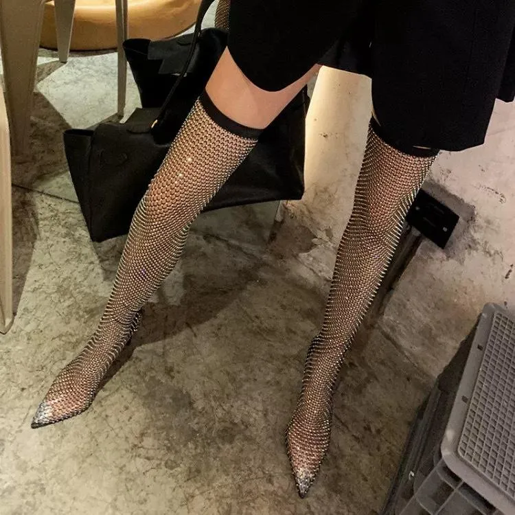 High Tube Over Knee Water Drill Mesh Cooling Boots