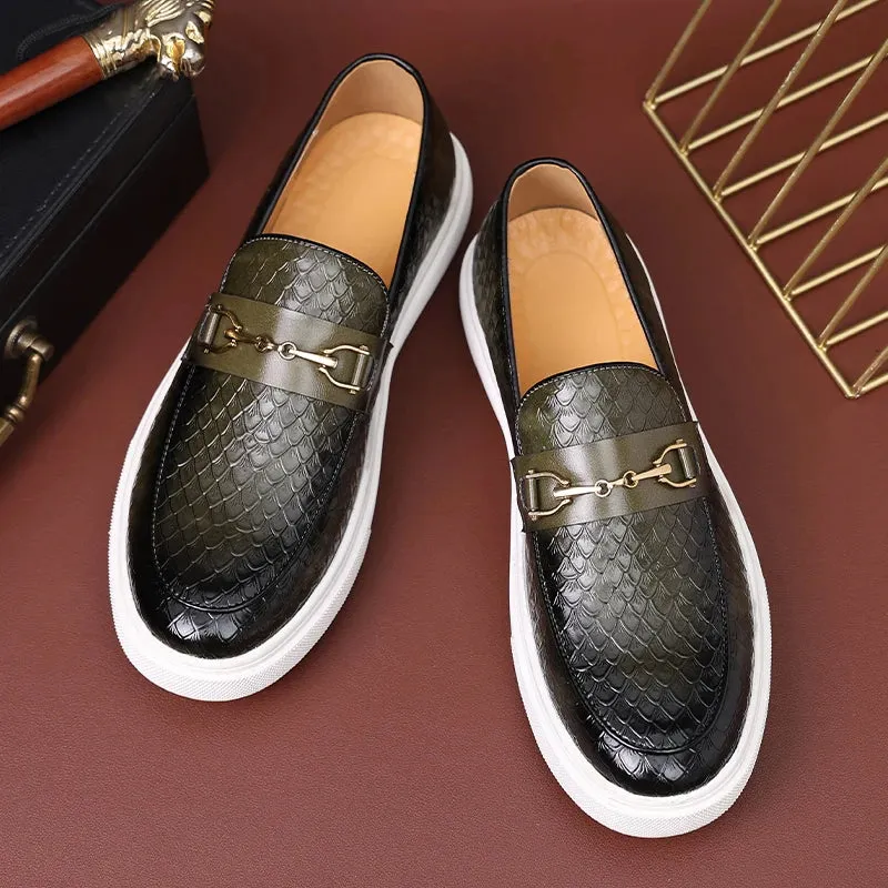 Hnzxzm Fashion Men's Casual Shoes Embossed Leather Men Classic Retro British Style Tassels Loafers Mens Slip-on Outdoor Driving Flats