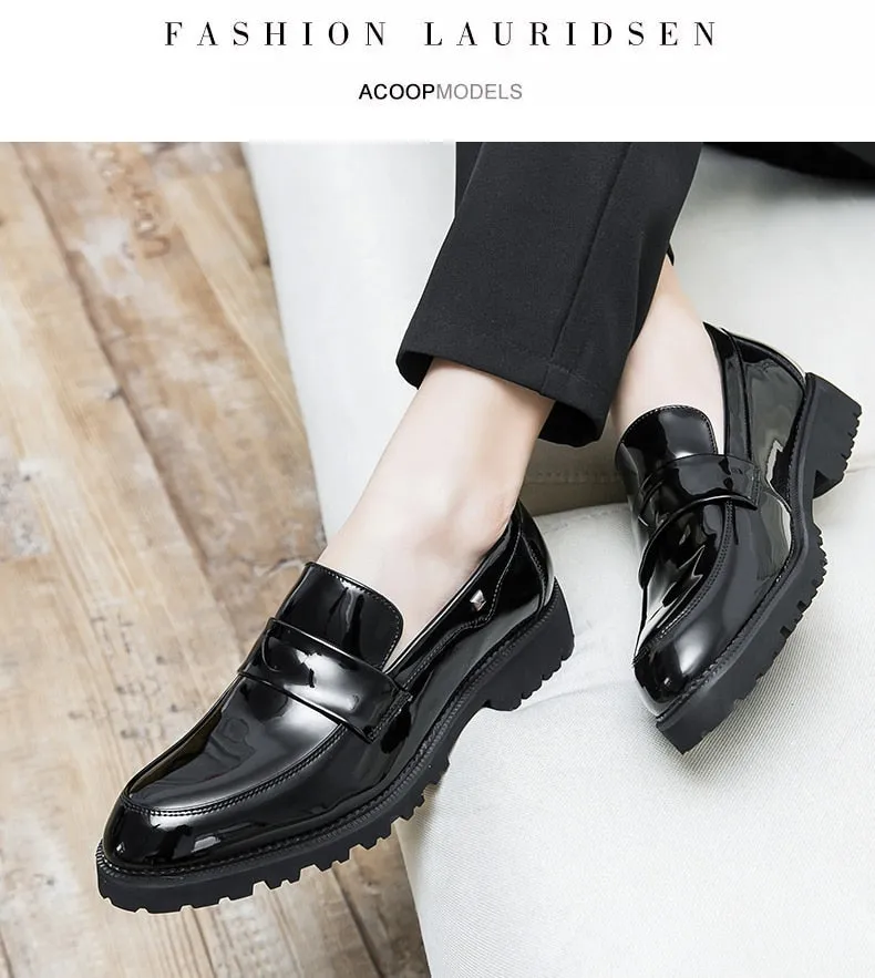Hnzxzm Shoes Male Pointed Loafers Patent Leather Driving Shoes Original Men Formal Club Wedding Party Shoes Men Luxury Designer Shoes