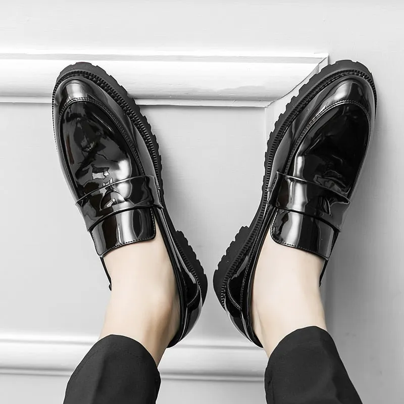 Hnzxzm Shoes Male Pointed Loafers Patent Leather Driving Shoes Original Men Formal Club Wedding Party Shoes Men Luxury Designer Shoes
