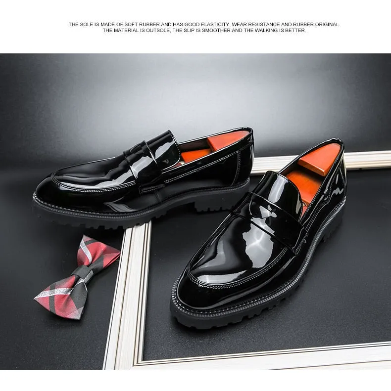 Hnzxzm Shoes Male Pointed Loafers Patent Leather Driving Shoes Original Men Formal Club Wedding Party Shoes Men Luxury Designer Shoes