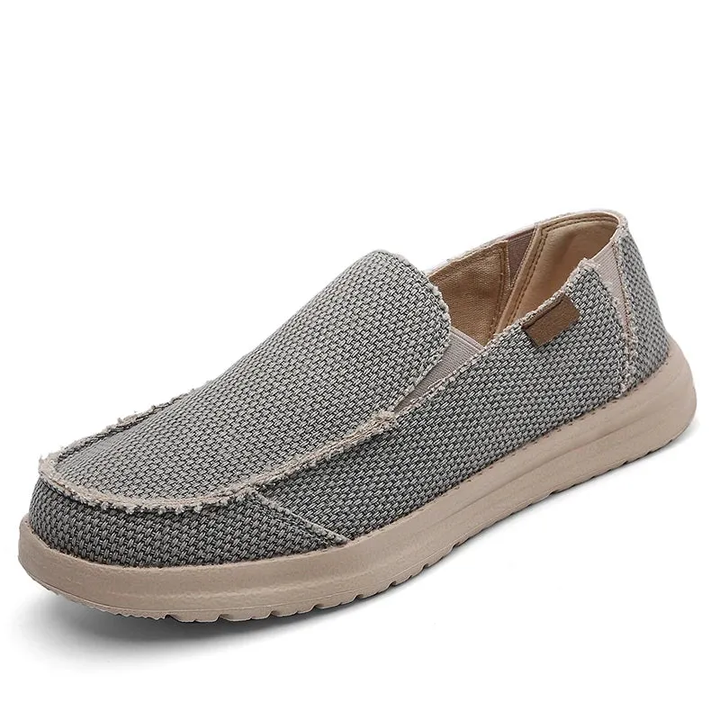 Hnzxzm Summer Denim Canvas Men Breathable Casual Shoes Outdoor Non-Slip Sneakers Comfortable Driving Shoes Men's Loafers Big Size 39-47