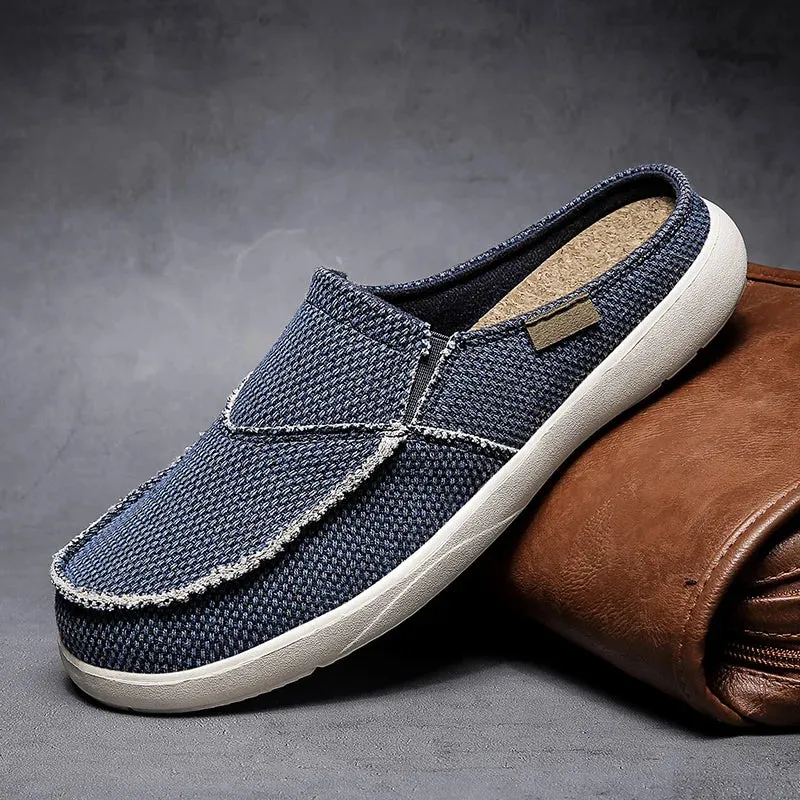 Hnzxzm Summer Denim Canvas Men Breathable Casual Shoes Outdoor Non-Slip Sneakers Comfortable Driving Shoes Men's Loafers Big Size 39-47