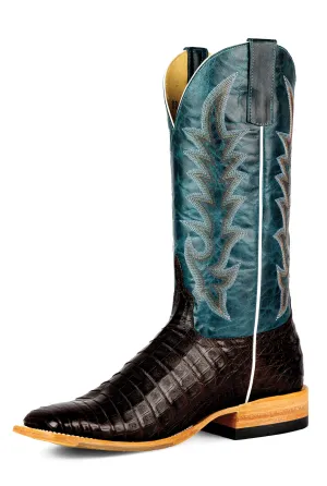 Horse Power Mens Navy Explosion Chocolate Caiman Belly Cowboy Boots 12 D