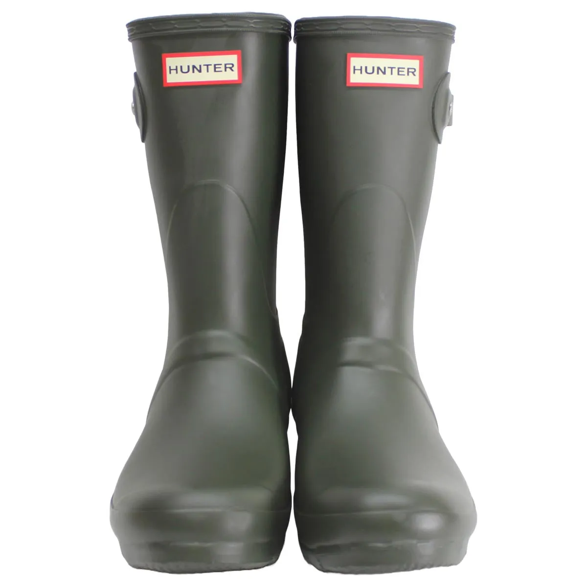 Hunter Original Short Dark Olive Womens Rubber Rain Mid-calf Wellington Boots - UK 6