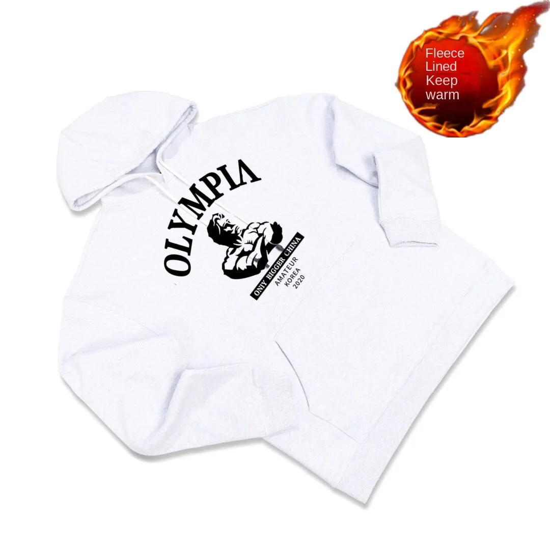 Hzori 2023 Fleece-Lined Osai Sweater Men's Long-Sleeved Workout Clothes Hooded Pullover Running Outdoors Training Basketball Wear Top