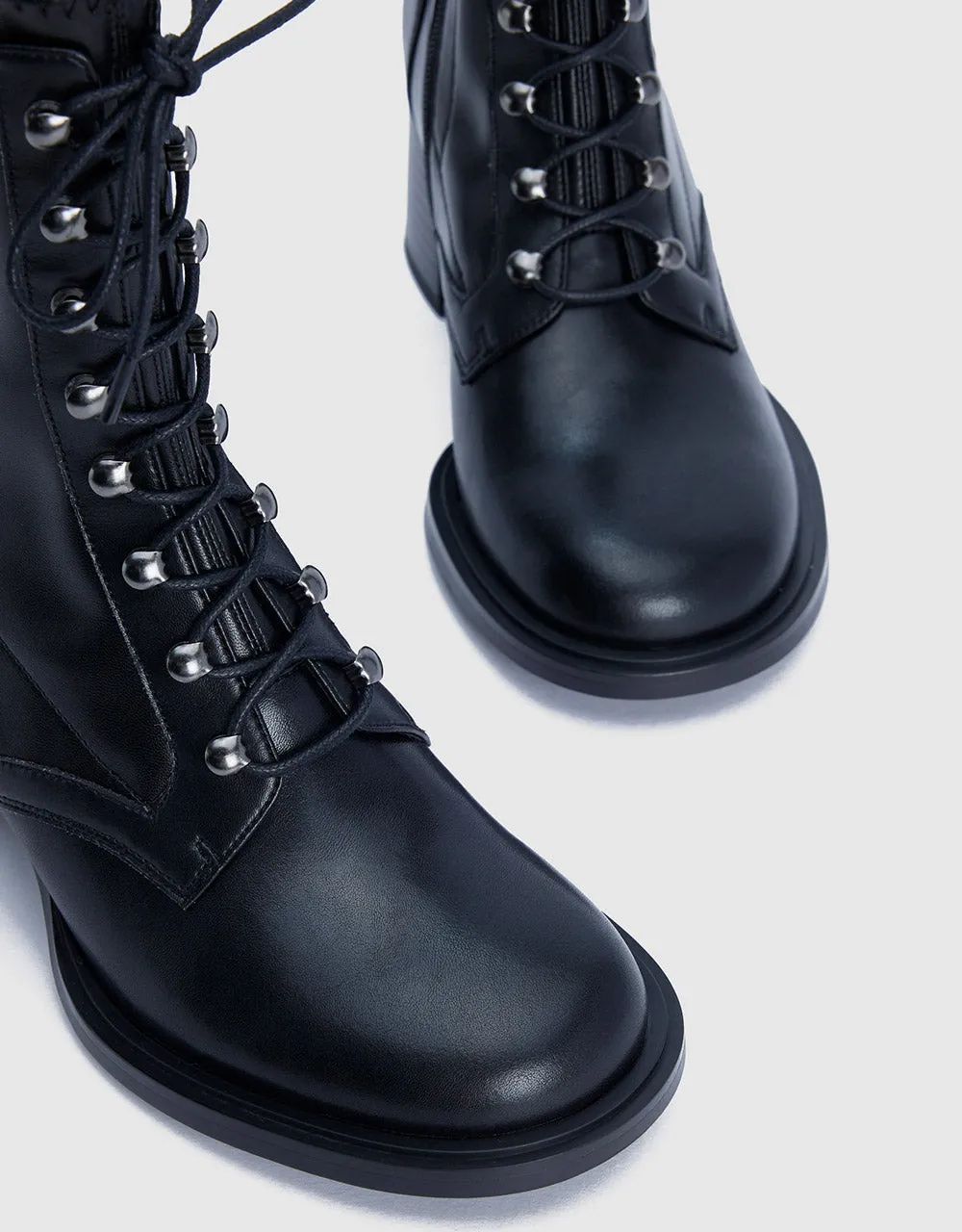 Lace Up Heeled Boots